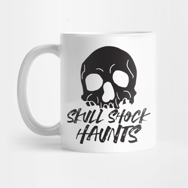 Skull Shock Haunts: Striking Halloween Skull Silhouette Design by FlinArt